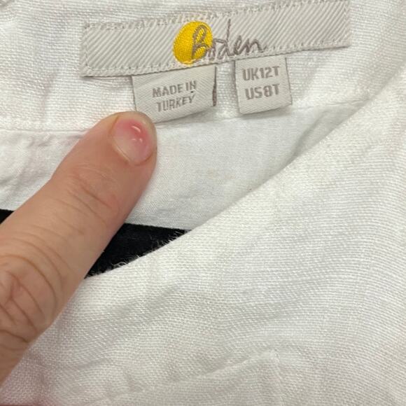 Women' s US SZ 8 Tall Boden halter neck white 100% linen wide leg jumpsuit - Picture 4 of 6